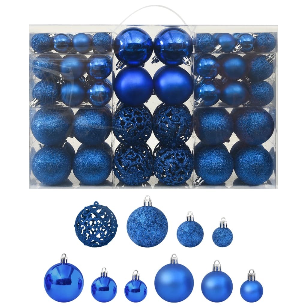 100 Boules de Noël Couleur Bleu pour décorer votre sapin de Noël