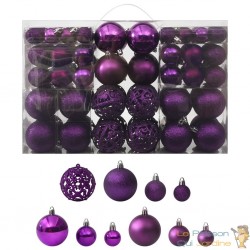 100 Boules de Noël Couleur Violet pour décorer votre sapin de Noël