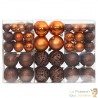 100 Boules de Noël Couleur Marron et Orange pour décorer votre sapin de Noël