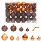 100 Boules de Noël Couleur Marron et Orange pour décorer votre sapin de Noël