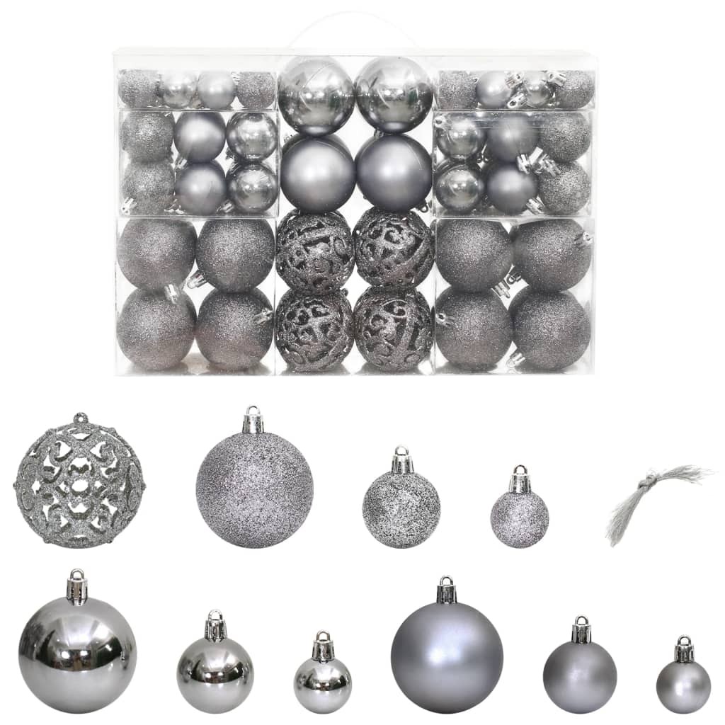 100 Boules de Noël Couleur Gris Foncé pour décorer votre sapin de Noël