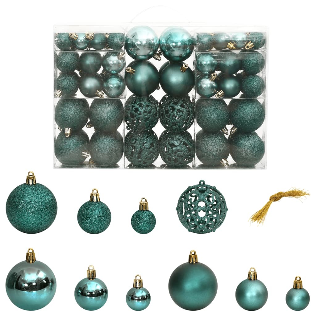 100 Boules de Noël Couleur Vert pour décorer votre sapin de Noël