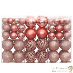 100 Boules de Noël Couleur Rose Pâle pour décorer votre sapin de Noël