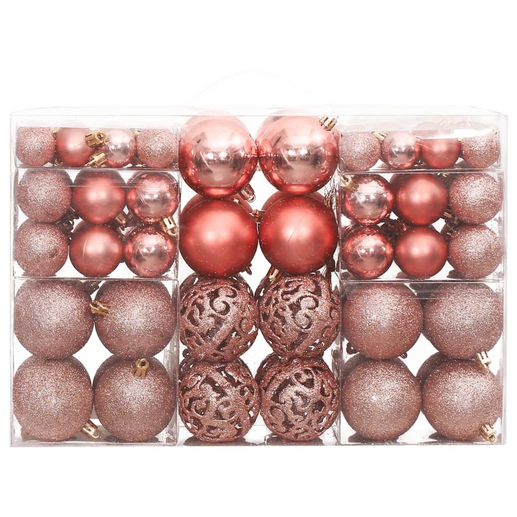 100 Boules de Noël Couleur Rose Pâle pour décorer votre sapin de Noël