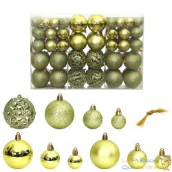 100 Boules de Noël Couleur Vert Pâle pour décorer votre sapin de Noël