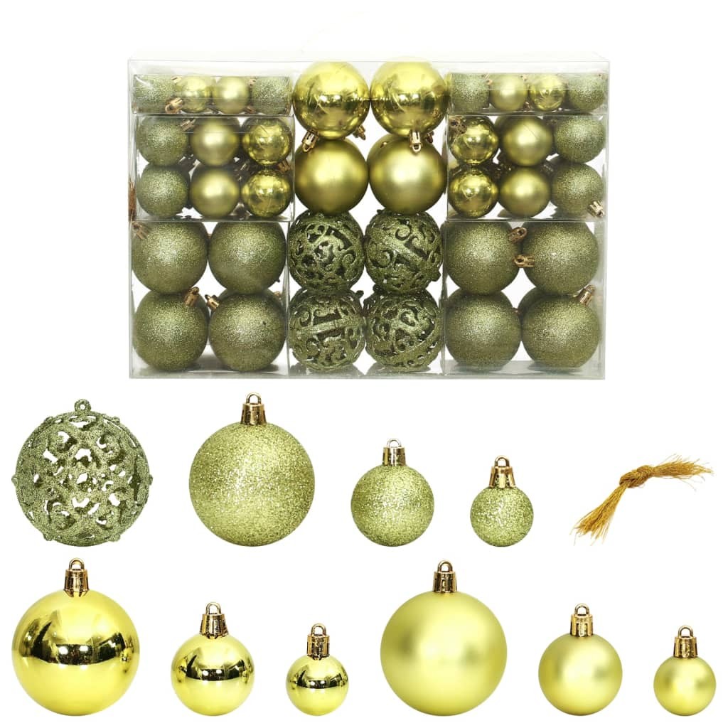 100 Boules de Noël Couleur Vert Pâle pour décorer votre sapin de Noël