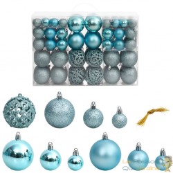 100 Boules de Noël Couleur Turquoise pour décorer votre sapin de Noël