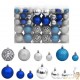 100 Boules de Noël Couleur Bleu & Argent pour décorer votre sapin de Noël