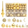 111 Boules de Noël Couleur Or + étoiles + flèche pour sapin de Noël