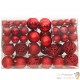 111 Boules de Noël Couleur ROUGE + étoiles + flèche pour sapin de Noël