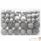 111 Boules de Noël Couleur Argent + étoiles + flèche pour sapin de Noël
