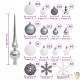 111 Boules de Noël Couleur Gris et Blanc + étoiles + flèche pour sapin de Noël