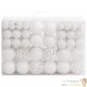 111 Boules de Noël Couleur Blanc + étoiles + flèche pour sapin de Noël