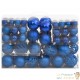 111 Boules de Noël Couleur Bleu + étoiles + flèche pour sapin de Noël