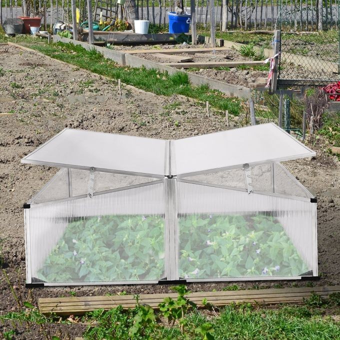 Mini Serre de jardin 2 Couvercles 110 X 110 X 40 cm. Qualité et Robustesse
