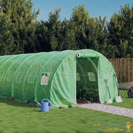 Serre de Jardin Tunnel en Bâche Verte 800 x 300 x 200 cm. Fabriquée en polyéthylène