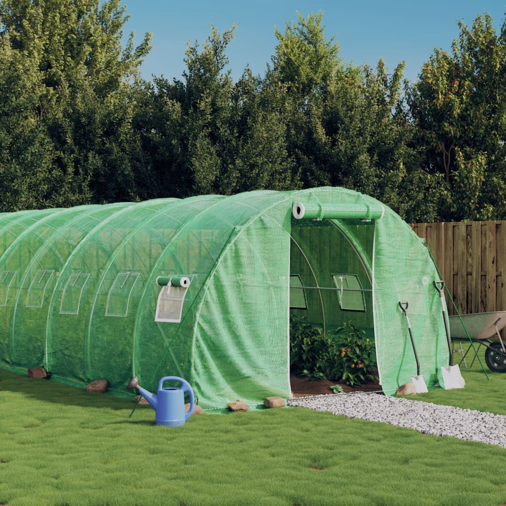 Serre de Jardin Tunnel en Bâche Verte 800 x 300 x 200 cm. Fabriquée en polyéthylène