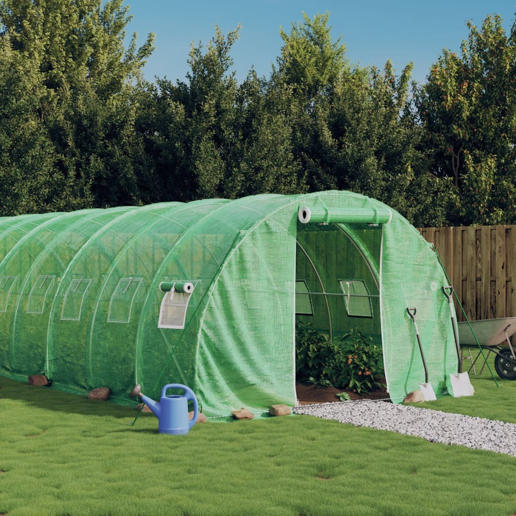 Serre de Jardin Tunnel en Bâche Verte 1200 x 300 x 200 cm. Fabriquée en polyéthylène