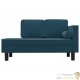 Chaise Longue en Velours. Bleu : Divan, Canapé et Lit Confortable