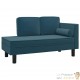 Chaise Longue en Velours. Bleu : Divan, Canapé et Lit Confortable