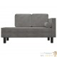 Chaise Longue en Velours. Gris : Divan, Canapé et Lit Confortable