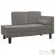 Chaise Longue en Velours. Gris : Divan, Canapé et Lit Confortable