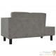 Chaise Longue en Velours. Gris : Divan, Canapé et Lit Confortable