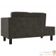 Chaise Longue en Velours. Gris Foncé : Divan, Canapé et Lit Confortable