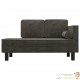 Chaise Longue en Velours. Gris Foncé : Divan, Canapé et Lit Confortable