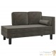 Chaise Longue en Velours. Gris Foncé : Divan, Canapé et Lit Confortable