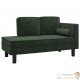 Chaise Longue en Velours. Vert : Divan, Canapé et Lit Confortable