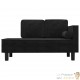 Chaise Longue en Velours. Noir : Divan, Canapé et Lit Confortable