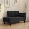 Chaise Longue en Velours. Noir : Divan, Canapé et Lit Confortable
