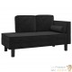 Chaise Longue en Velours. Noir : Divan, Canapé et Lit Confortable