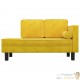 Chaise Longue en Velours. Jaune : Divan, Canapé et Lit Confortable