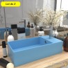 Lot de 2 Lavabos de Salle de Bain Chic & Moderne Bleu Clair. SANS Mitigeur