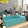 Lot de 2 Lavabos de Salle de Bain Chic & Moderne Turquoise. SANS Mitigeur