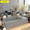 Lot de 2 Lavabos de Salle de Bain Chic & Moderne Gris. SANS Mitigeur
