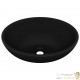 Lot de 2 Vasques de Salle de Bain Ovale. Noir Mat. Lavabo moderne SANS Mitigeur