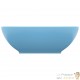 Vasque de Salle de Bain Ovale. Bleu Clair Mat. Lavabo moderne SANS Mitigeur