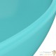 Lot de 2 Vasques de Salle de Bain Ovale. Turquoise Mat. Lavabo moderne SANS Mitigeur
