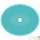 Lot de 2 Vasques de Salle de Bain Ovale. Turquoise Mat. Lavabo moderne SANS Mitigeur