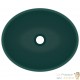 Lot de 2 Vasques de Salle de Bain Ovale. Vert Mat. Lavabo moderne SANS Mitigeur