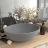 Vasque de Salle de Bain Ovale. Gris Mat. Lavabo moderne SANS Mitigeur
