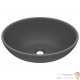 Vasque de Salle de Bain Ovale. Gris Anthracite Mat. Lavabo moderne SANS Mitigeur