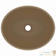 Vasque de Salle de Bain Ovale. Marron Mat. Lavabo moderne SANS Mitigeur