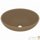 Vasque de Salle de Bain Ovale. Marron Mat. Lavabo moderne SANS Mitigeur