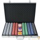 Jeu de poker + 1000 jetons + valise de rangement