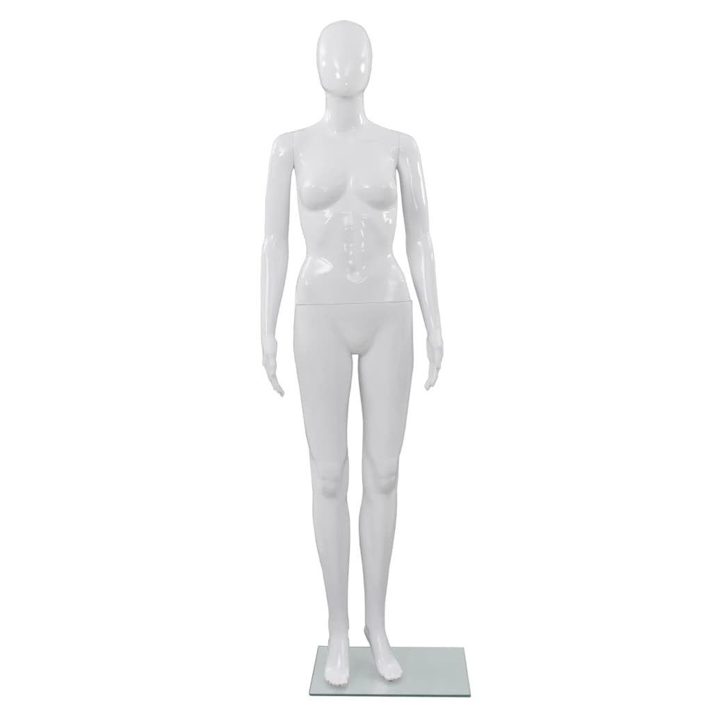 Mannequin Femme Blanc Brillant. Idéal pour la couture, magasins de vêtements, décoration intérieure