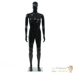 Mannequin Homme Noir Brillant. Idéal pour la couture, magasins de vêtements, décoration intérieure